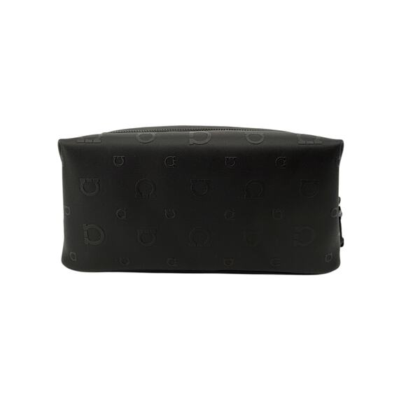 SALVATORE FERRAGAMO Gancini Embossed Toiletry Dopp Kit Bag in Black - Picture 4 of 13